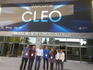 Group at CLEO, May 2018, San Jose. From left: Gil, Hagai, Avi, Dvir, Maayan, Mirit and Keren